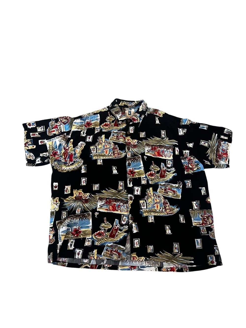 Vintage Kahala Cotton Cocktail Party Print Hawaiian Shirt XXL
